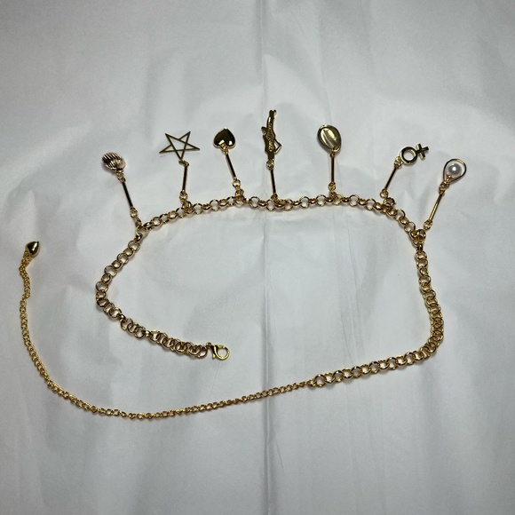 The White Lotus Lucia Greco 7 Detachable Gold Charms Necklace, Handmade Replica - Picture 14 of 16